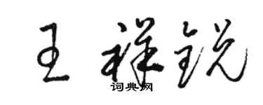 駱恆光王祥銳草書個性簽名怎么寫