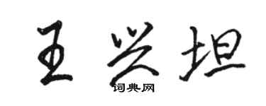 駱恆光王興坦行書個性簽名怎么寫