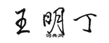 駱恆光王明丁行書個性簽名怎么寫