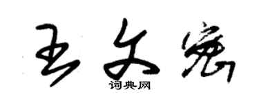 朱錫榮王文密草書個性簽名怎么寫