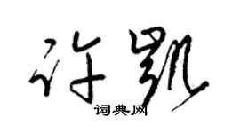 梁錦英許凱草書個性簽名怎么寫