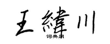 王正良王緯川行書個性簽名怎么寫