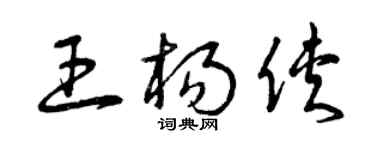 曾慶福王楊俠草書個性簽名怎么寫