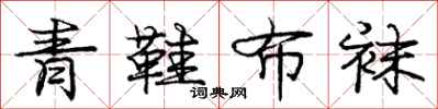 龐中華青鞋布襪行書怎么寫