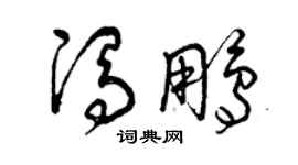 曾慶福馮鵬草書個性簽名怎么寫