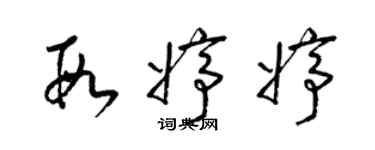 梁錦英段婷婷草書個性簽名怎么寫