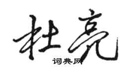 駱恆光杜亮行書個性簽名怎么寫