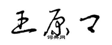 曾慶福王原卿草書個性簽名怎么寫