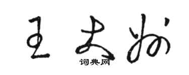 駱恆光王大州草書個性簽名怎么寫