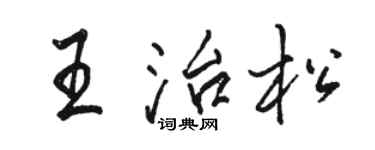 駱恆光王治松行書個性簽名怎么寫