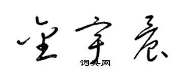 梁錦英金宇晨草書個性簽名怎么寫