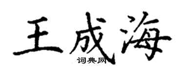 丁謙王成海楷書個性簽名怎么寫