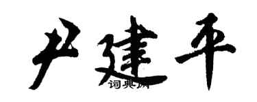 胡問遂尹建平行書個性簽名怎么寫