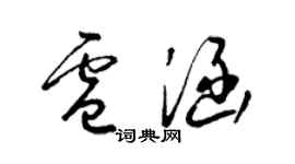 梁錦英盧涵草書個性簽名怎么寫