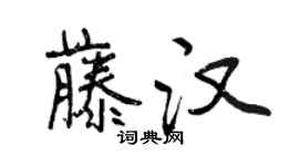 曾慶福藤漢行書個性簽名怎么寫