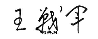 駱恆光王戰軍草書個性簽名怎么寫