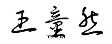 曾慶福王童然草書個性簽名怎么寫