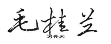 駱恆光毛桂蘭行書個性簽名怎么寫