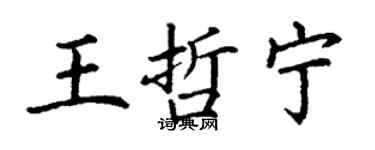 丁謙王哲寧楷書個性簽名怎么寫