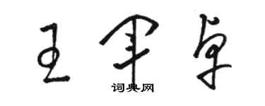 駱恆光王軍卓草書個性簽名怎么寫