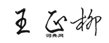 駱恆光王正柳行書個性簽名怎么寫