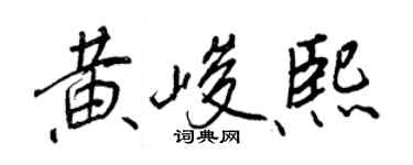 王正良黃峻熙行書個性簽名怎么寫