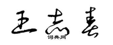 曾慶福王志春草書個性簽名怎么寫