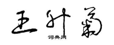 曾慶福王升菊草書個性簽名怎么寫