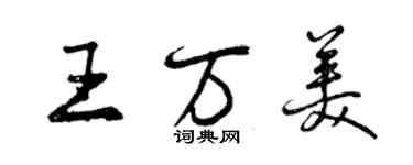 曾慶福王萬美行書個性簽名怎么寫