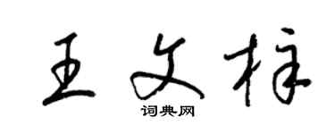 梁錦英王文梓草書個性簽名怎么寫