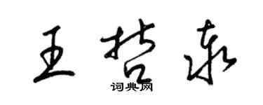 梁錦英王哲泰草書個性簽名怎么寫