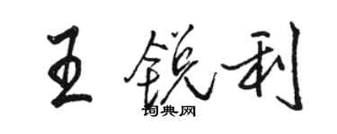 駱恆光王銳利行書個性簽名怎么寫