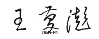 駱恆光王慶澎草書個性簽名怎么寫