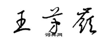 梁錦英王芳嶺草書個性簽名怎么寫