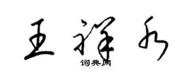 梁錦英王祥水草書個性簽名怎么寫