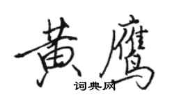 駱恆光黃鷹行書個性簽名怎么寫