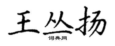 丁謙王叢揚楷書個性簽名怎么寫