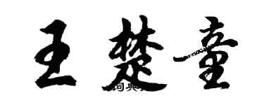 胡問遂王楚童行書個性簽名怎么寫