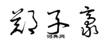 曾慶福鄭子豪草書個性簽名怎么寫