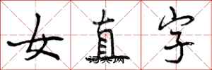 曾慶福女直字行書怎么寫