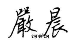 王正良嚴晨行書個性簽名怎么寫