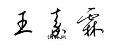 梁錦英王嘉霖草書個性簽名怎么寫
