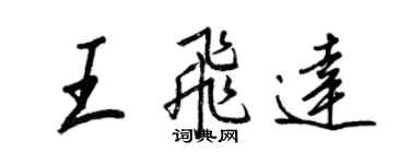 王正良王飛達行書個性簽名怎么寫
