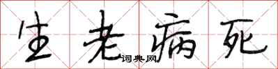 段相林生老病死行書怎么寫