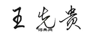 駱恆光王先貴行書個性簽名怎么寫