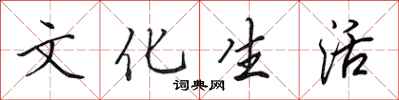 田英章文化生活行書怎么寫