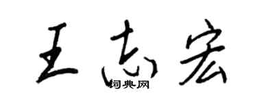 王正良王志宏行書個性簽名怎么寫