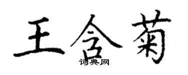 丁謙王含菊楷書個性簽名怎么寫