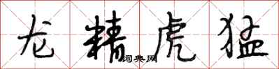 段相林龍精虎猛行書怎么寫