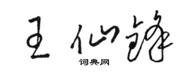 駱恆光王仙鋒草書個性簽名怎么寫